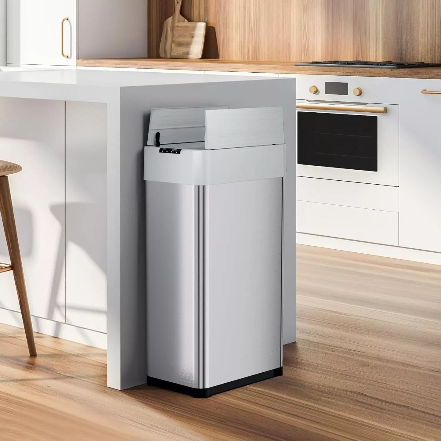 Touchless Stainless Steel Kitchen Bin