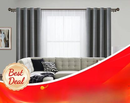 Heavy-Duty Double Curtain Rod 72–144 Inch | Antique Bronze Telescoping Drapery Rod