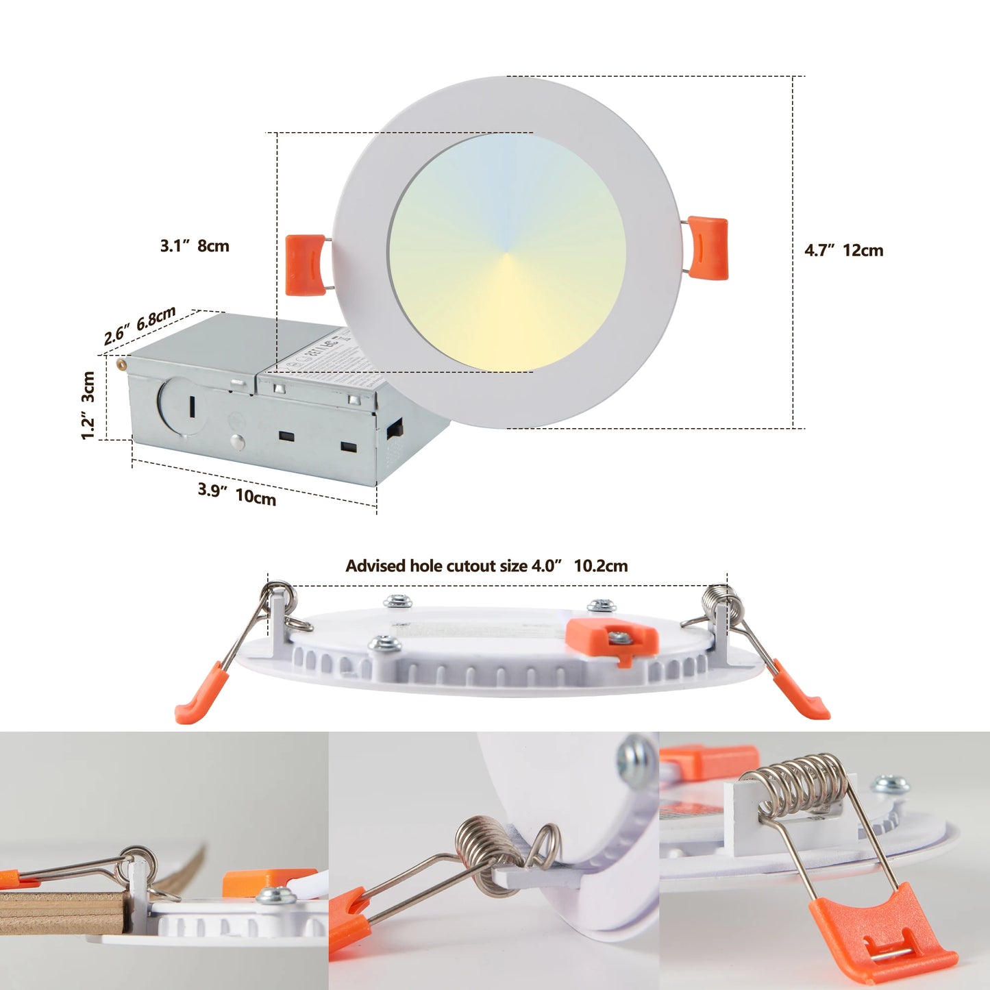 Energy-Efficient & Dimmable Recessed Lights, Pack of 12