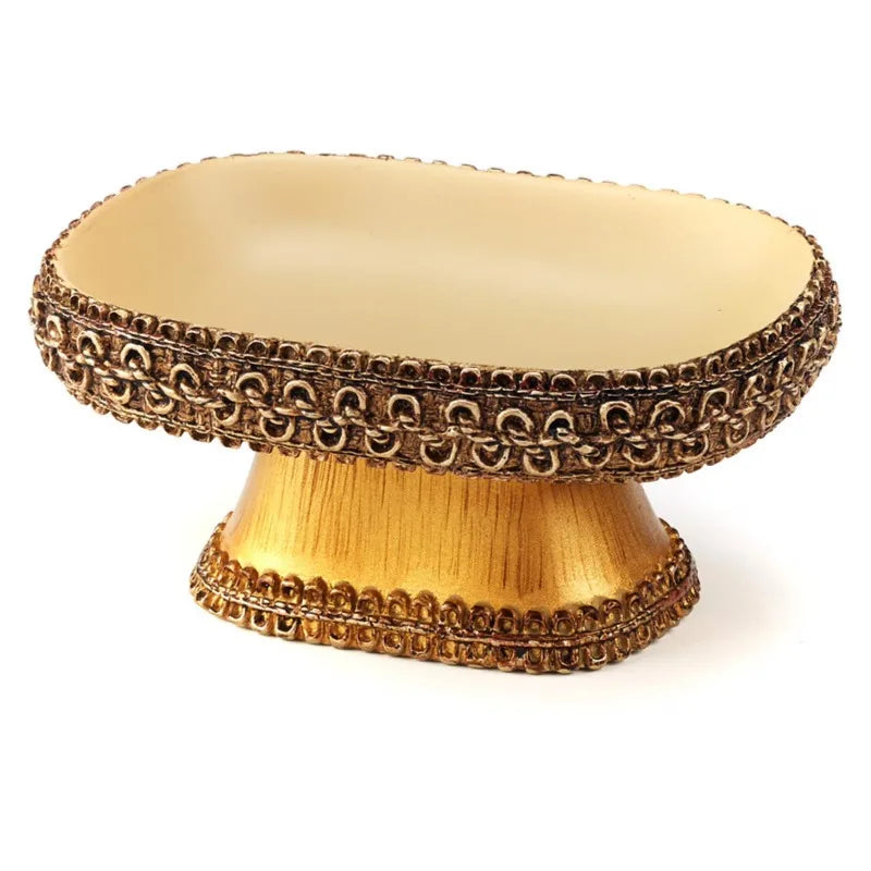 Braided Medallion Gold Resin Soap Dish | Decorative Bathroom Soap Holder