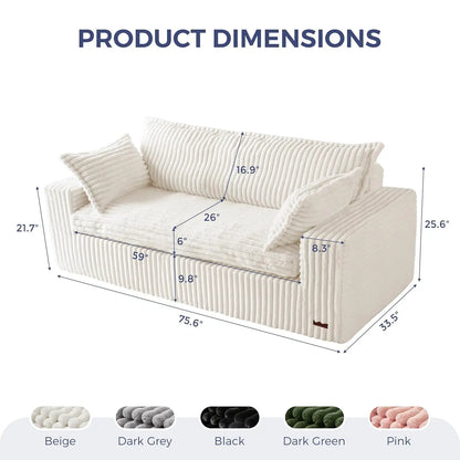 Bean Bag Mini Sofa, Boneless Couch in a Box