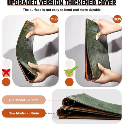 Vintage 3-Ring Leather Binder | Green Tree Design Document Organizer