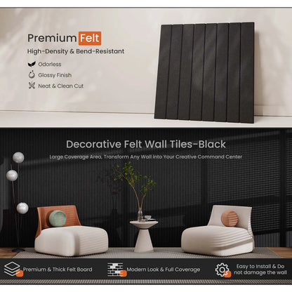 DIY Felt Wall Tiles Bulletin Board | High-Density Decorative Pin Board Panels