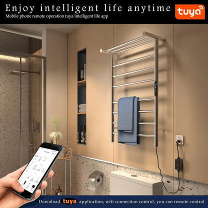 Smart WiFi Heated Towel Rack | Wall Mounted Stainless Steel Towel Warmer