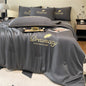 Oversized Ice Silk Summer Blanket | Cooling Lightweight Embroidered Quilt