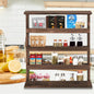 Rustic Torched Wood Wall Mounted Spice Rack