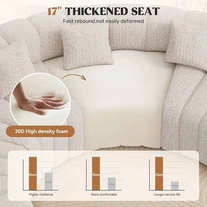 Modern Curved Velvet Cloud Sofa