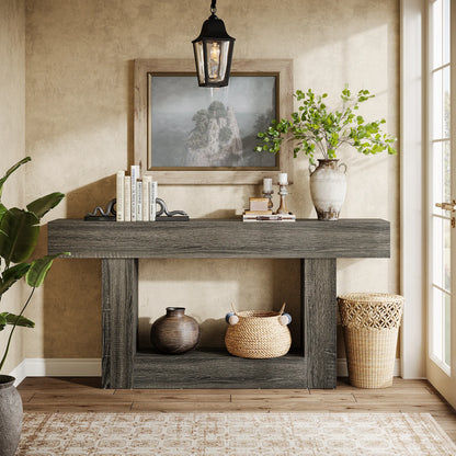 Farmhouse Style Wooden Console Table