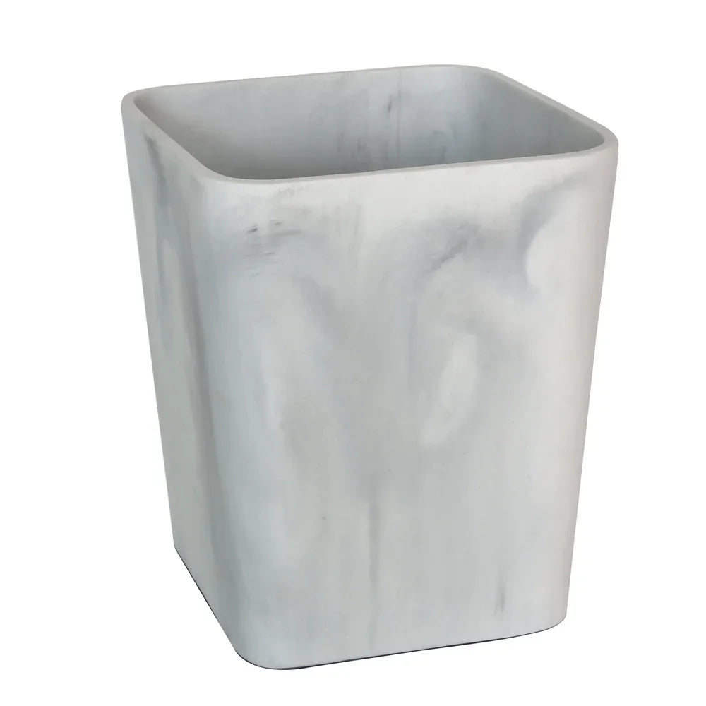Stylish Faux Marble Open Top Trash Bin
