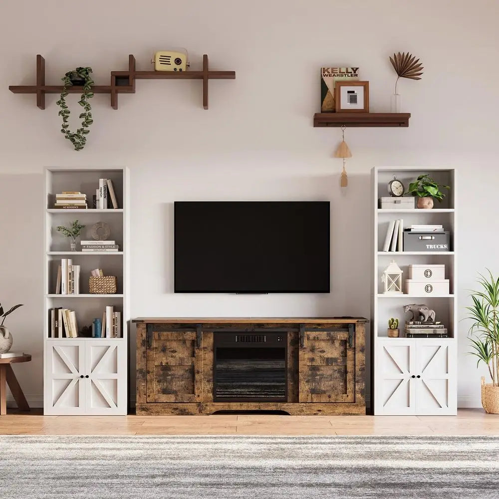 Elegant 6-Tier Bookshelf with Storage Cabinet