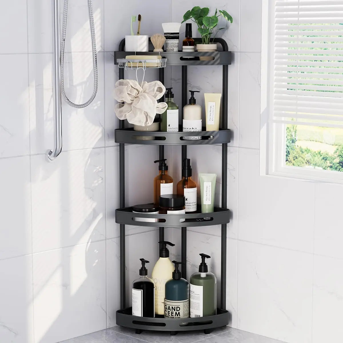 3-Tier Corner Shower Organizer with Soap Dish | Rust-Resistant Bathroom Shelf