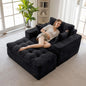Oversized Boneless Chaise Lounge with 3 Pillows and Ottoman