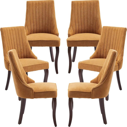 Mid Century Upholstered Dining Room Chairs, Set of 6
