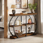 Industrial 3-Tier Console Table with Arched Metal Frame