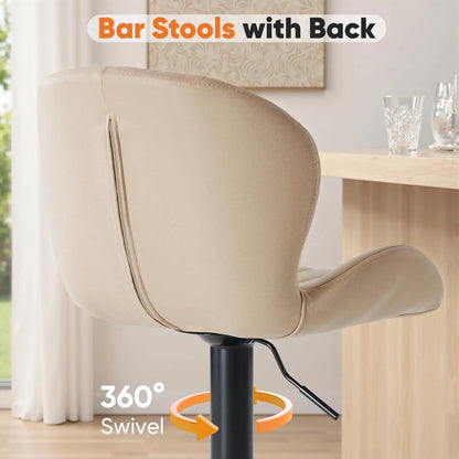 Set of 2 Modern 360° Swivel Adjustable Bar Stools