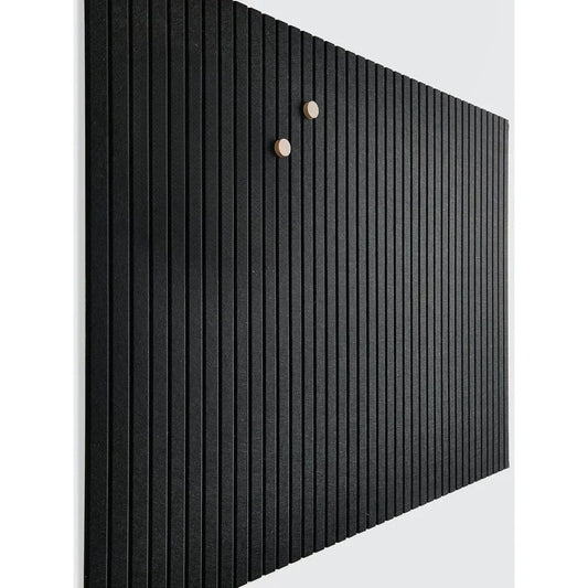 12-Pack Black Slatted Felt Wall Panels – Acoustic Bulletin Board & Office Organizer