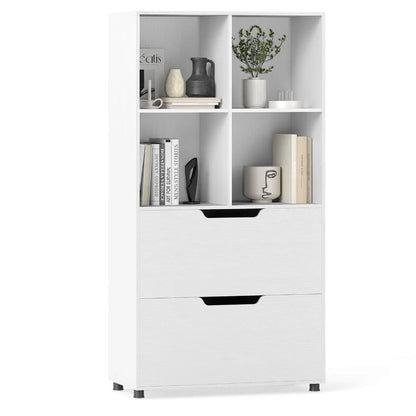 Cube Bookcase with Drawers | 4-Cube Storage Shelf