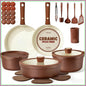 Ceramic Cookware Set with Removable Handles