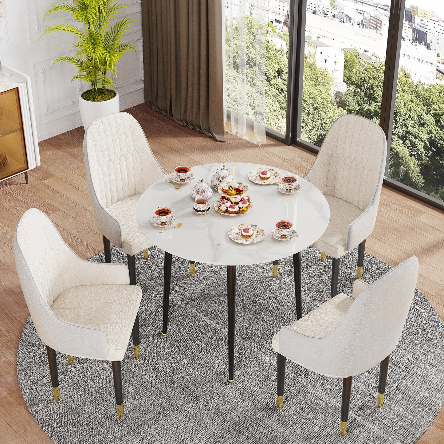Round Sintered Stone Dining Room Table