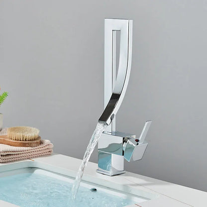 Modern Brass Waterfall Bathroom Faucet