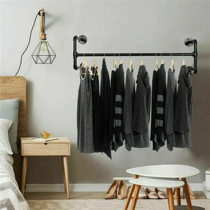 Industrial Wall-Mounted Clothes Rack