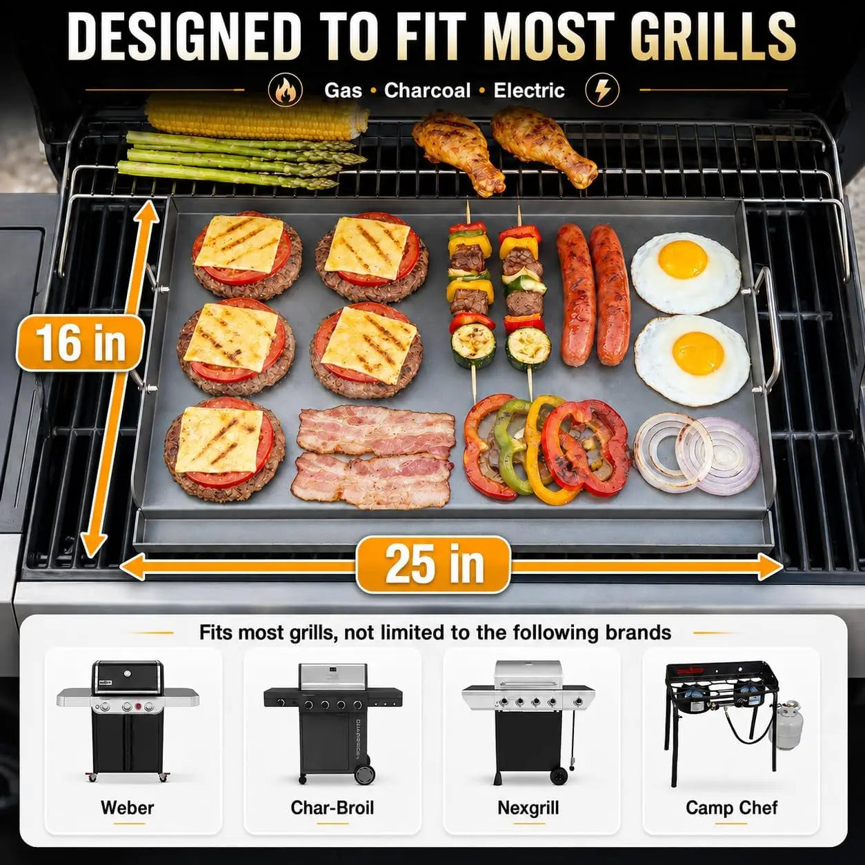 Heavy-Duty Flat Top Griddle for Gas Grill
