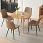 Small Round Oak Dining Table with 4 Velvet Chairs