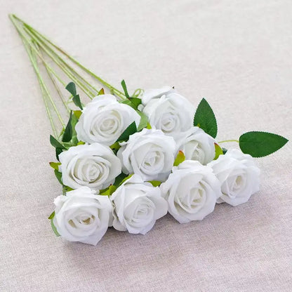 Velvet Artificial Rose Stems | Realistic Silk Flowers for Wedding & Home Décor