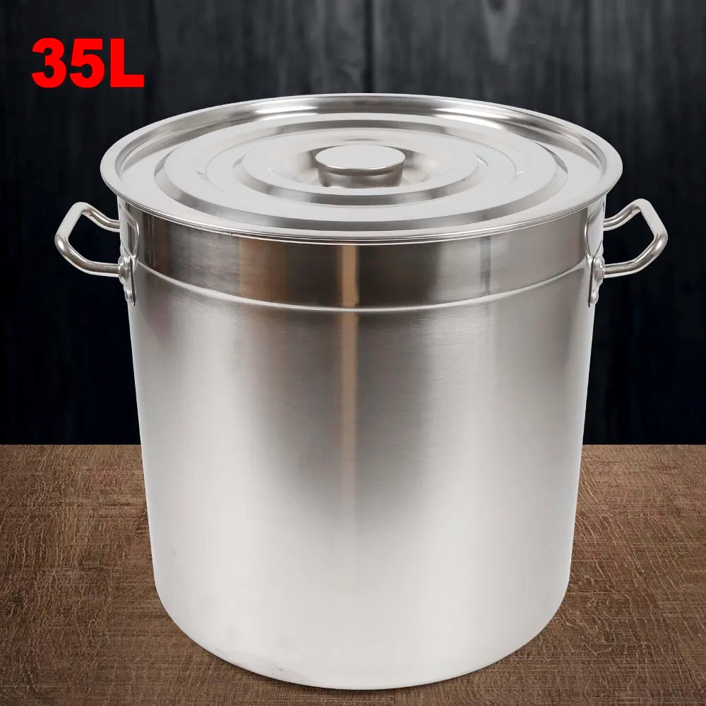 Large Capacity Stainless Steel Stock Pot with Lid