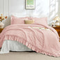 Rose Gold Seersucker Comforter Set | 3-Piece Ruffle Bedding Set Full Size