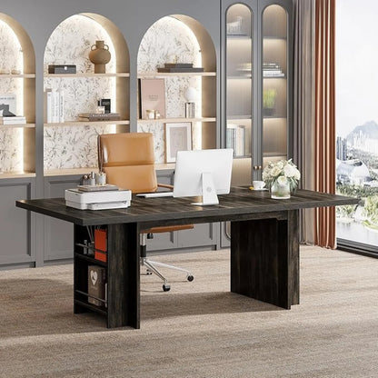 63-Inch Modern Executive Computer Desk with Storage