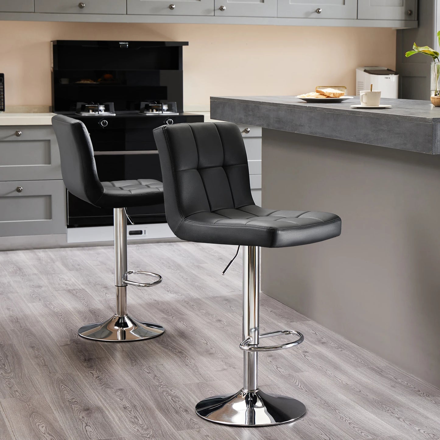 Faux Leather Counter Height Bar Stools