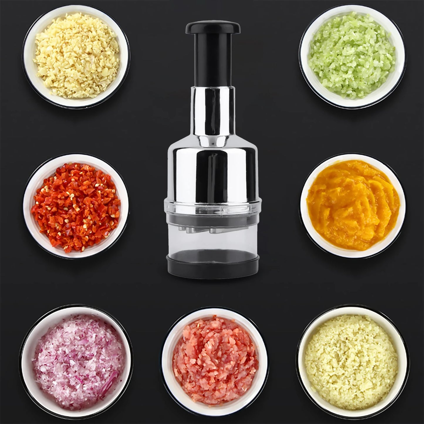 Handheld Food Chopper with Stainless Steel Blades