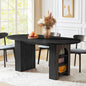 Expandable Dining Room Table with Fluted Base