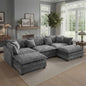 Modular Sectional Sofa with Ottoman Solid Wood Frame and Deep Seating