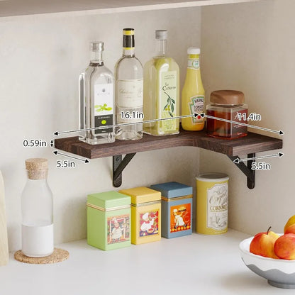 Uniquely Designed Rustic Wood Corner Shelves