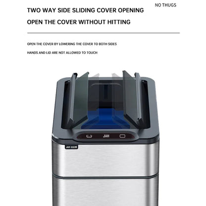 Large-Capacity Smart Sensor Stainless Steel Trash Can