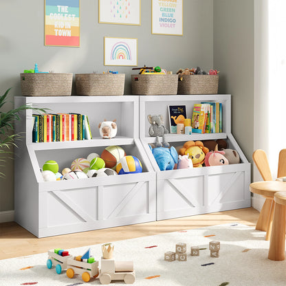 Wooden Kids Bookshelf & Toy Storage Organizer