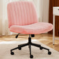Armless Cross-Leg Office Chair with Wheels