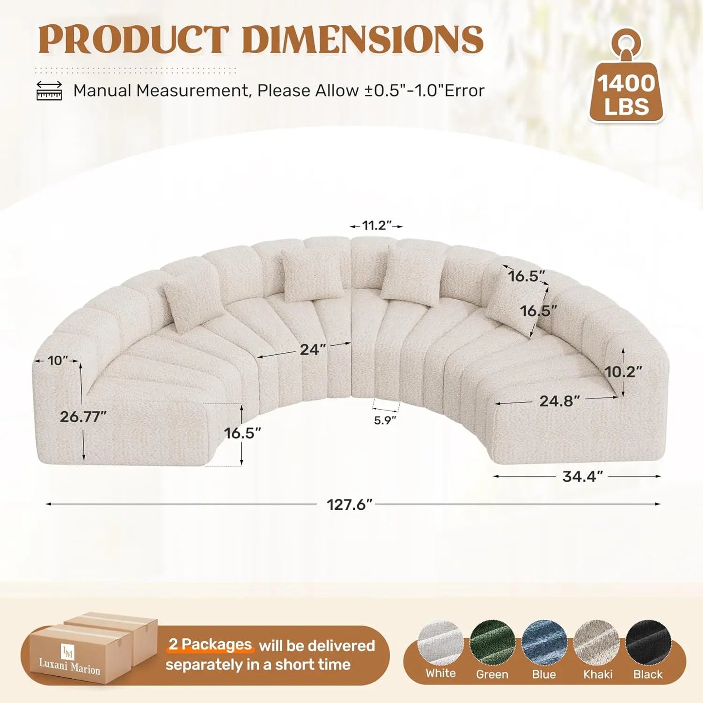 Modern Curved Velvet Cloud Sofa