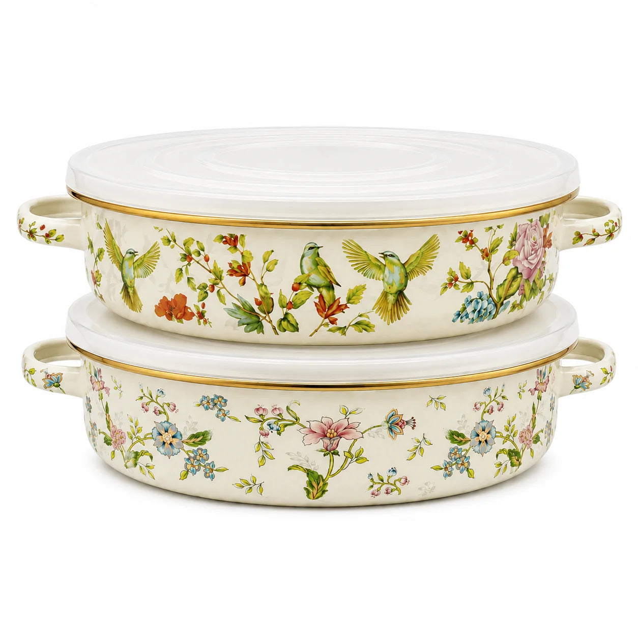 Vintage Floral Enamel Pie Pan