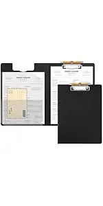 Low Profile Clipboard with Pen Holder | Durable Letter Size Plastic Clipboard