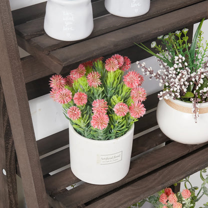 Folding 4-Tier Wooden Ladder Display Shelf