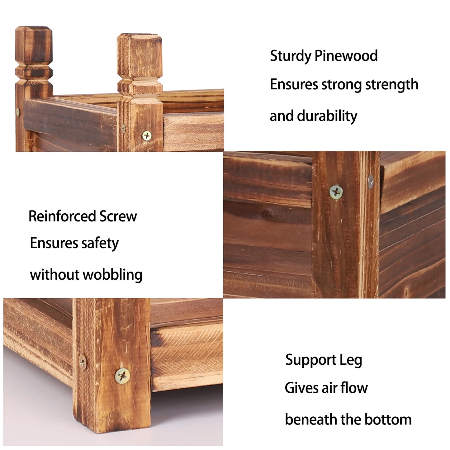 Solid Pine Raised Garden Planter Box