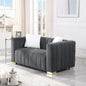 Modern Premium Velvet Loveseat with Pillows