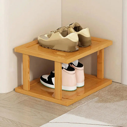 Space-Saving Bamboo Shoe Rack