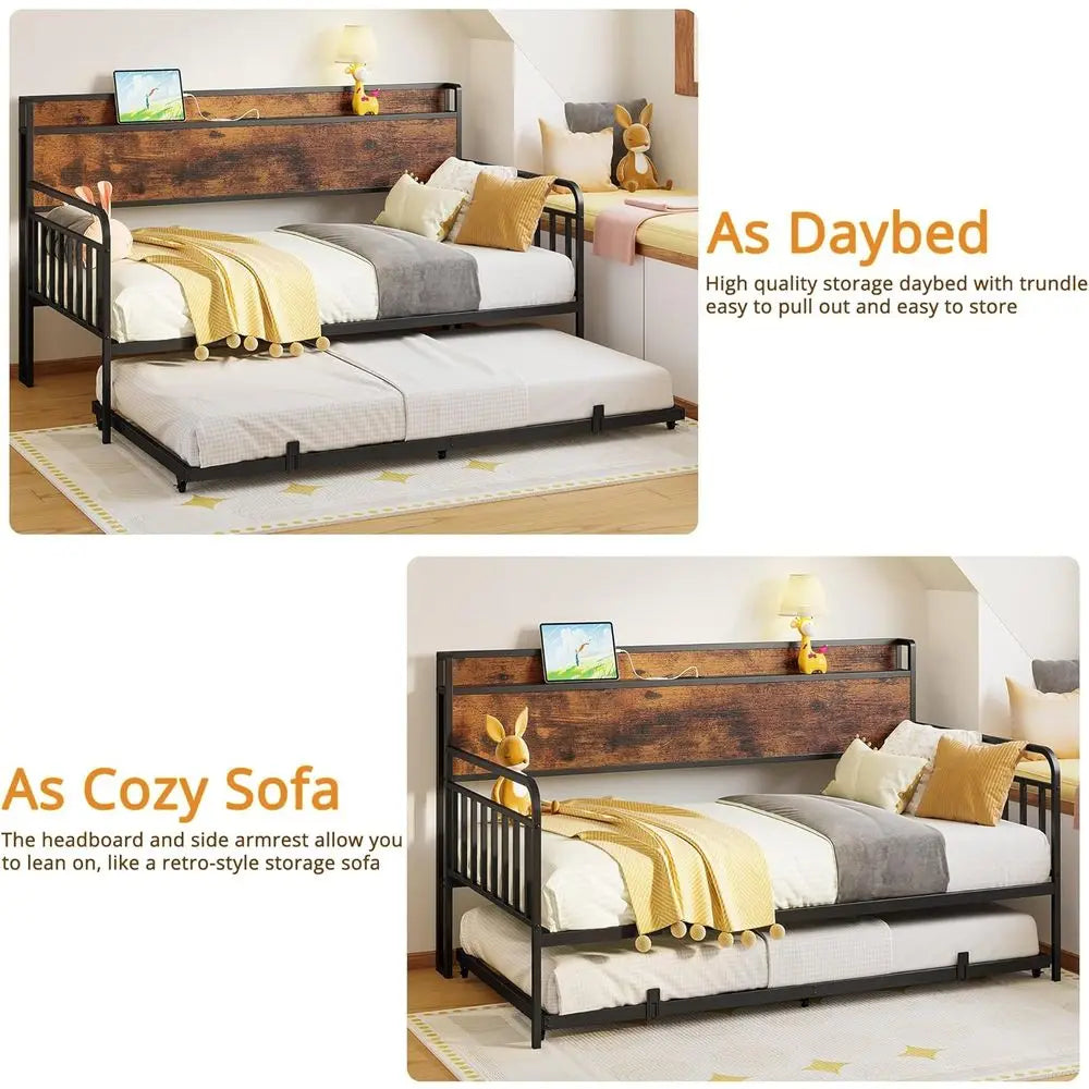 Daybed with Trundle, Multifunctional and Practical