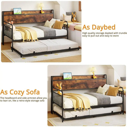 Daybed with Trundle, Multifunctional and Practical