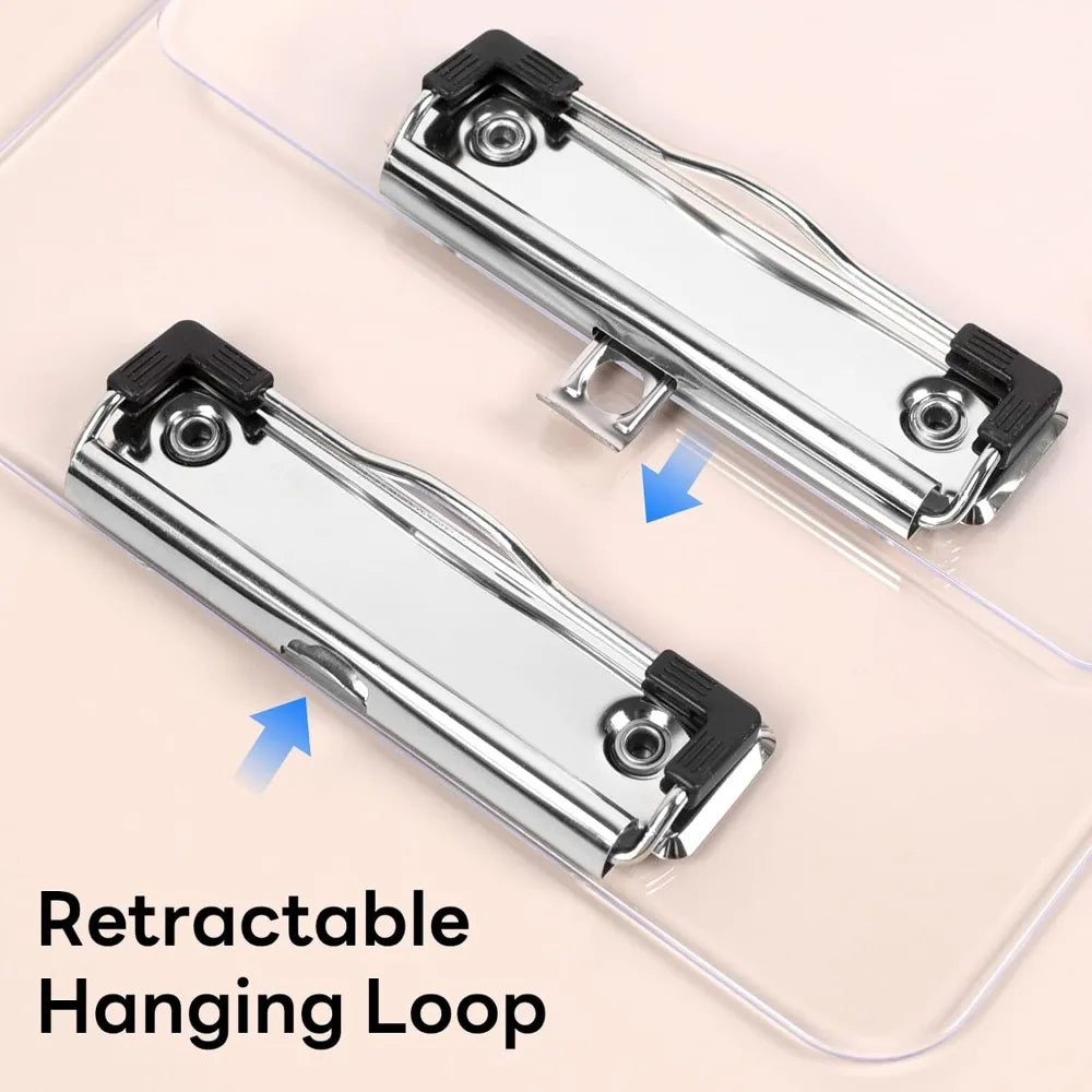 Small Clear Clipboard Set of 2 | A5 Mini Transparent Plastic Clipboards