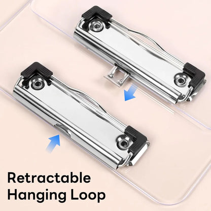 Small Clear Clipboard Set of 2 | A5 Mini Transparent Plastic Clipboards